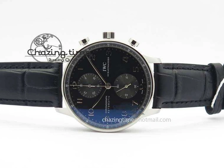 MIROTIME 0517 Reliable Portuguese IW371447 ZF 1:1 Best Edition SS Black Dial On Black Leather Strap A79350 V 7274